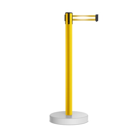 Montour Line Stanchion Belt Barrier WaterFillable Base Yellow Post 11ft.Y Ref. Belt P400WF-YW-YRH-110